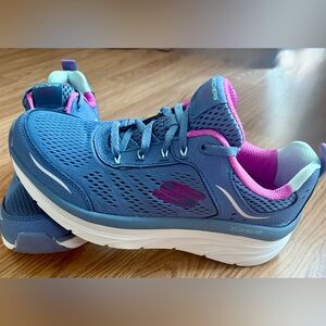 Skechers Women's Steel and Purple D'LUX Walker Sneakers